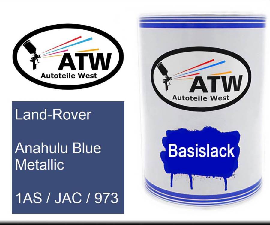 Land-Rover, Anahulu Blue Metallic, 1AS / JAC / 973: 500ml Lackdose, von ATW Autoteile West.